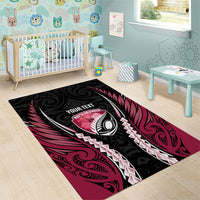 North Harbour 2026 Rugby Custom Area Rug NZ Maori Silver Fern