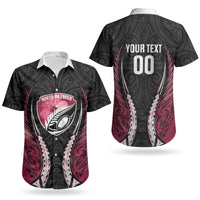 North Harbour 2026 Rugby Custom Couples Matching Short Sleeve Bodycon Dress and Hawaiian Shirt NZ Maori Silver Fern LT14 - Polynesian Pride
