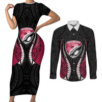North Harbour 2026 Rugby Custom Couples Matching Short Sleeve Bodycon Dress and Long Sleeve Button Shirt NZ Maori Silver Fern