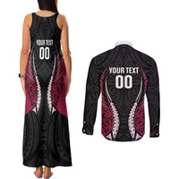 North Harbour 2026 Rugby Custom Couples Matching Tank Maxi Dress and Long Sleeve Button Shirt NZ Maori Silver Fern