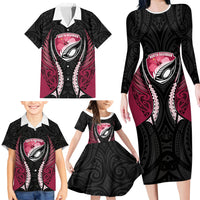North Harbour 2026 Rugby Custom Family Matching Long Sleeve Bodycon Dress and Hawaiian Shirt NZ Maori Silver Fern LT14 - Polynesian Pride