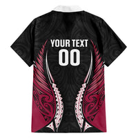 North Harbour 2026 Rugby Custom Family Matching Long Sleeve Bodycon Dress and Hawaiian Shirt NZ Maori Silver Fern LT14 Dad's Shirt - Long Sleeve Maroon - Polynesian Pride