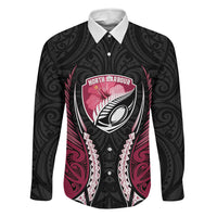 North Harbour 2026 Rugby Custom Family Matching Short Sleeve Bodycon Dress and Hawaiian Shirt NZ Maori Silver Fern LT14 Daughter's Dress Maroon - Polynesian Pride