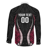 North Harbour 2026 Rugby Custom Family Matching Short Sleeve Bodycon Dress and Hawaiian Shirt NZ Maori Silver Fern LT14 Son's Shirt Maroon - Polynesian Pride