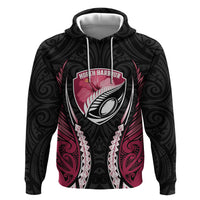 North Harbour 2026 Rugby Custom Hoodie NZ Maori Silver Fern LT14 Pullover Hoodie Maroon - Polynesian Pride