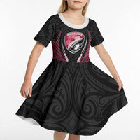 North Harbour 2026 Rugby Custom Kid Short Sleeve Dress NZ Maori Silver Fern LT14 - Polynesian Pride