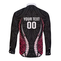 North Harbour 2026 Rugby Custom Long Sleeve Button Shirt NZ Maori Silver Fern LT14 - Polynesian Pride