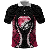 North Harbour 2026 Rugby Custom Polo Shirt NZ Maori Silver Fern LT14 Maroon - Polynesian Pride