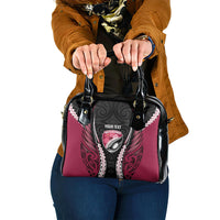 North Harbour 2026 Rugby Custom Shoulder Handbag NZ Maori Silver Fern LT14 One Size Maroon - Polynesian Pride