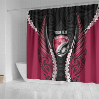 North Harbour 2026 Rugby Custom Shower Curtain NZ Maori Silver Fern