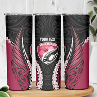 North Harbour 2026 Rugby Custom Skinny Tumbler NZ Maori Silver Fern LT14 - Polynesian Pride