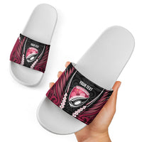 North Harbour 2026 Rugby Custom Slide Sandals NZ Maori Silver Fern
