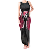 North Harbour 2026 Rugby Custom Tank Maxi Dress NZ Maori Silver Fern LT14 Women Maroon - Polynesian Pride