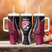 North Harbour 2026 Rugby Custom Tumbler With Handle NZ Maori Silver Fern