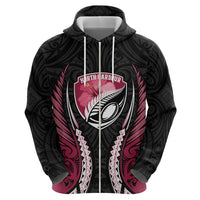 North Harbour 2026 Rugby Custom Zip Hoodie NZ Maori Silver Fern LT14 - Polynesian Pride