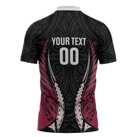 North Harbour 2026 Rugby Custom Zipper Polo Shirt NZ Maori Silver Fern LT14 - Polynesian Pride
