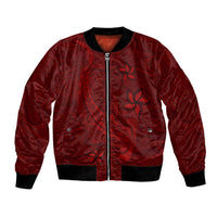 Oxblood Polynesia Bomber Jacket Hawaiian Tribal Hammerhead Shark Tattoo