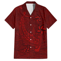 Oxblood Polynesia Family Matching Off The Shoulder Long Sleeve Dress and Hawaiian Shirt Hawaiian Tribal Hammerhead Shark Tattoo