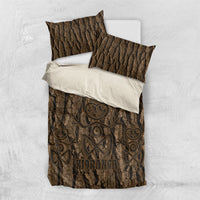 Kioranga Moriori New Zealand Bedding Set Kopi Rakau Carving Art LT14 US Twin 172cm x 218cm Brown - Polynesian Pride