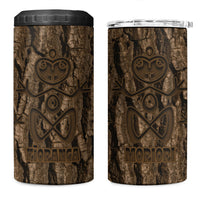 Kioranga Moriori New Zealand 4 in 1 Can Cooler Tumbler Kopi Rakau Carving Art LT14 One Size: 16 oz Brown - Polynesian Pride