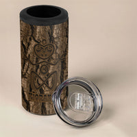 Kioranga Moriori New Zealand 4 in 1 Can Cooler Tumbler Kopi Rakau Carving Art LT14 - Polynesian Pride
