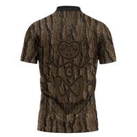 Kioranga Moriori New Zealand Zipper Polo Shirt Kopi Rakau Carving Art LT14 - Polynesian Pride
