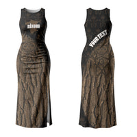 Moriori Kekoru New Zealand Personalised Couples Matching Tank Maxi Dress and Long Sleeve Button Shirt Kopi Rakau Carving Chatham Islands Map LT14 - Polynesian Pride