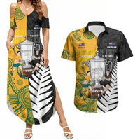 New Zealand Australia Rugby Bledisloe 2026 Custom Couples Matching Summer Maxi Dress and Hawaiian Shirt Champion Trophy Maori Aboriginal Art LT14 Multicolor - Polynesian Pride