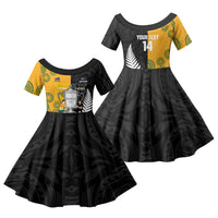 New Zealand Australia Rugby Bledisloe 2026 Custom Family Matching Summer Maxi Dress and Hawaiian Shirt Champion Trophy Maori Aboriginal Art LT14 Daughter's Dress Multicolor - Polynesian Pride