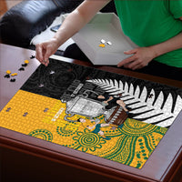 New Zealand Australia Rugby Bledisloe 2026 Puzzle Champion Trophy Maori Aboriginal Art LT14 - Polynesian Pride