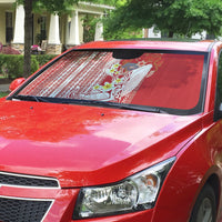 Swimming With Humpback Whales Season Tonga Auto Sun Shade Tongan Tofuaa Ngatu Pattern Red LT14 - Polynesian Pride