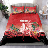 Vavau Sailing Festival Tonga Personalised Bedding Set Humpback Whale Sailboat Tropical Vibes LT14 - Polynesian Pride