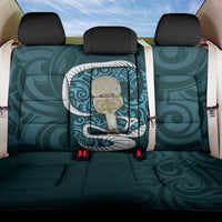Turquoise New Zealand Eel Back Car Seat Cover Aotearoa Maori Tuna With Kotiate Weapon LT14 One Size Turquoise - Polynesian Pride