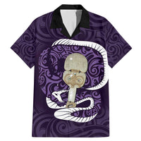 Purple New Zealand Eel Family Matching Mermaid Dress and Hawaiian Shirt Aotearoa Maori Tuna With Kotiate Weapon