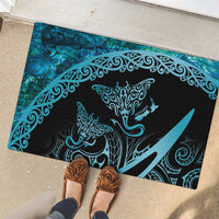New Zealand Stingray Rubber Doormat Aotearoa Whai With Maori Paua Shell
