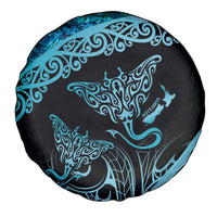 New Zealand Stingray Spare Tire Cover Aotearoa Whai With Maori Paua Shell LT14 - Polynesian Pride