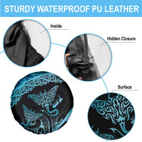 New Zealand Stingray Spare Tire Cover Aotearoa Whai With Maori Paua Shell LT14 - Polynesian Pride