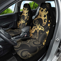 Black And Gold Aotearoa Whai Car Seat Cover NZ Stingrays Maori Curves Style LT14 - Polynesian Pride
