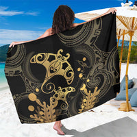 Black And Gold Aotearoa Whai Sarong NZ Stingrays Maori Curves Style