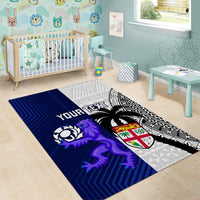 Custom Fiji And Scotland Rugby Area Rug Fijian Tapa Pattern With Thistle LT14 - Polynesian Pride