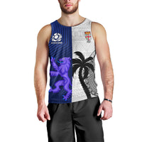 Custom Fiji And Scotland Rugby Men Tank Top Fijian Tapa Pattern With Thistle LT14 - Polynesian Pride