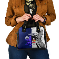 Custom Fiji And Scotland Rugby Shoulder Handbag Fijian Tapa Pattern With Thistle LT14 - Polynesian Pride