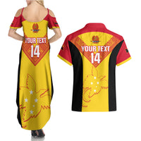 Custom Papua New Guinea Rubgby Couples Matching Summer Maxi Dress and Hawaiian Shirt Pacific 2023 Go PNG Kumuls LT14 - Polynesian Pride
