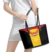 Papua New Guinea Rubgby Leather Tote Bag Pacific 2023 Go PNG Kumuls LT14 - Polynesian Pride