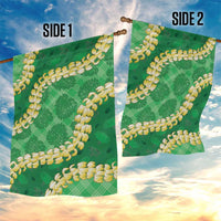 Green Palaka Hawaii Mele Kalikimaka Garden Flag Ohia Lehua Monstera Puakenikeni Lei - Polynesian Pride