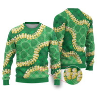 Green Palaka Hawaii Mele Kalikimaka Ugly Christmas Sweater Ohia Lehua Monstera Puakenikeni Lei - Polynesian Pride