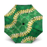 Green Palaka Hawaii Mele Kalikimaka Umbrella Ohia Lehua Monstera Puakenikeni Lei - Polynesian Pride