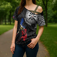 Philippines Strong Cross Shoulder Shirt Filipino Map Polynesian Tattoo - Polynesian Pride