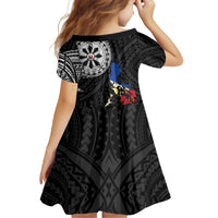 Philippines Strong Family Matching Off The Shoulder Long Sleeve Dress and Hawaiian Shirt Filipino Map Polynesian Tattoo - Polynesian Pride