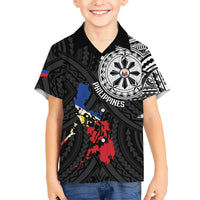 Philippines Strong Family Matching Puletasi and Hawaiian Shirt Filipino Map Polynesian Tattoo - Polynesian Pride
